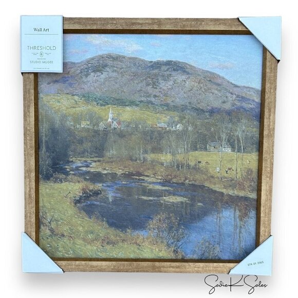 18x18 Mountain Landscape Framed Wall Art Threshold Studio McGee Target Fall 2024 - Picture 4 of 6